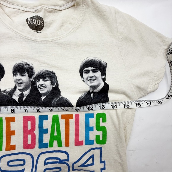 The Beatles 1964 New York Graphic Band T-Shirt Cream Womens XL 2013 Apple Corps - Picture 5 of 7